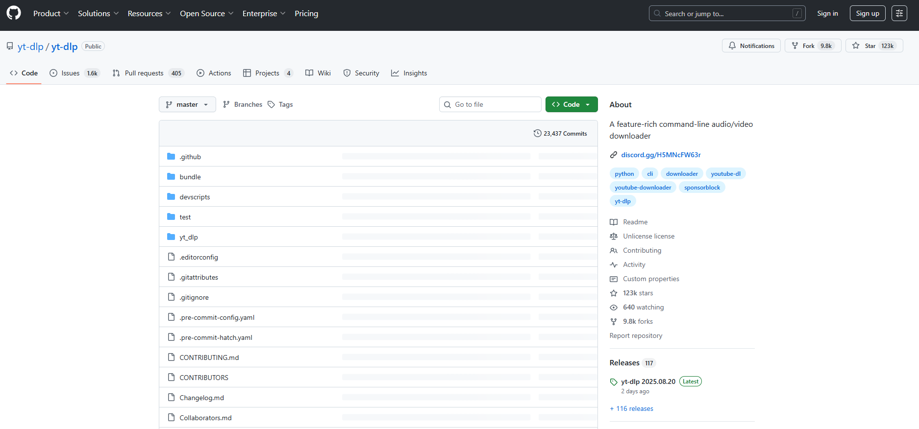 Yt-dlp 音视频下载（源码仓库）